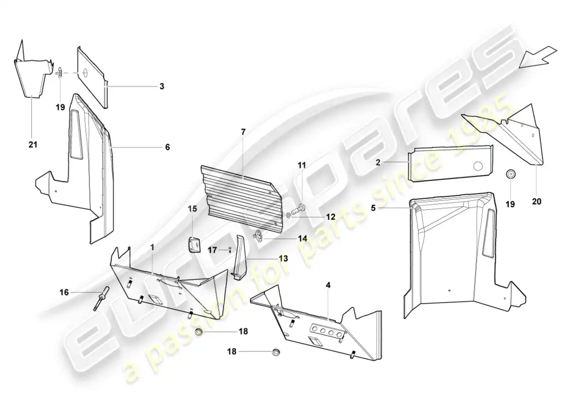 lamborghini lp570-4 sl (2012) bodywork front part parts diagram
