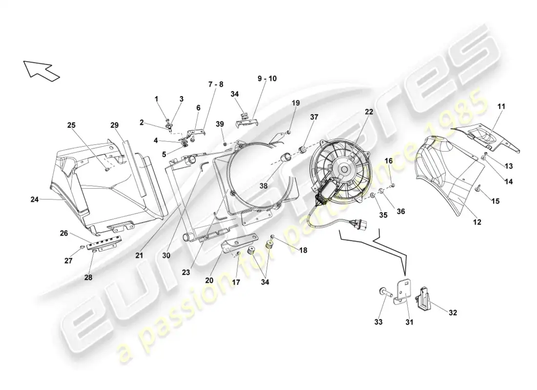 lamborghini lp570-4 sl (2012) cooler for coolant parts diagram