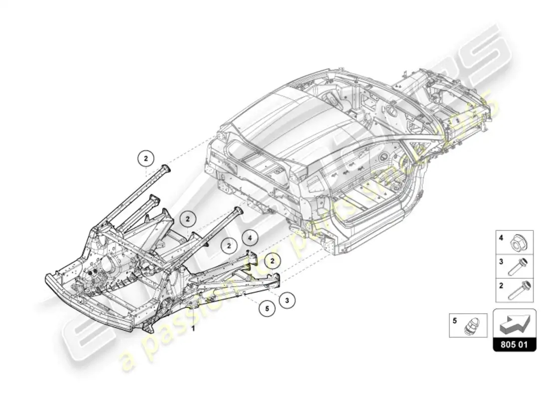 lamborghini revuelto coupe (2024) chassis rear parts diagram