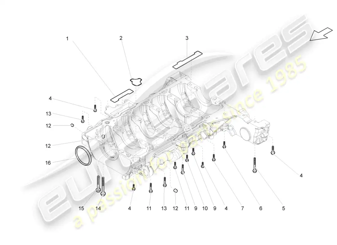 lamborghini lp570-4 sl (2014) crankcase housing lower parts diagram