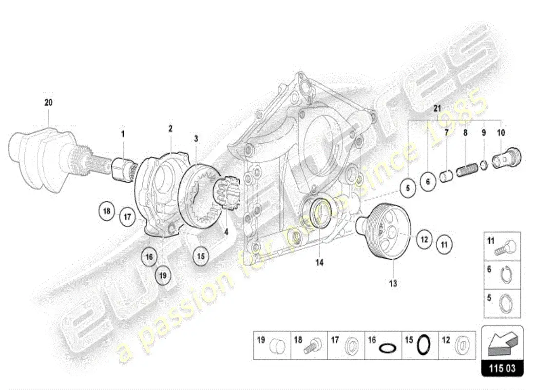 lamborghini diablo vt (1997) oil pump parts diagram
