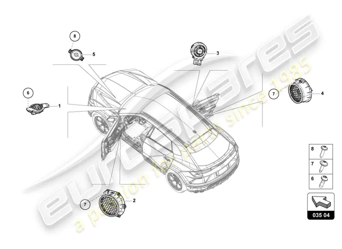 lamborghini urus (2021) electrical parts for audio system parts diagram