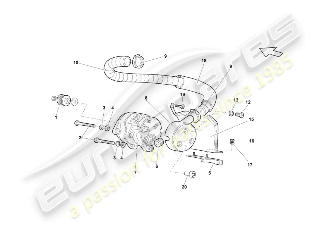 lamborghini lp640 coupe (2010) alternator parts diagram