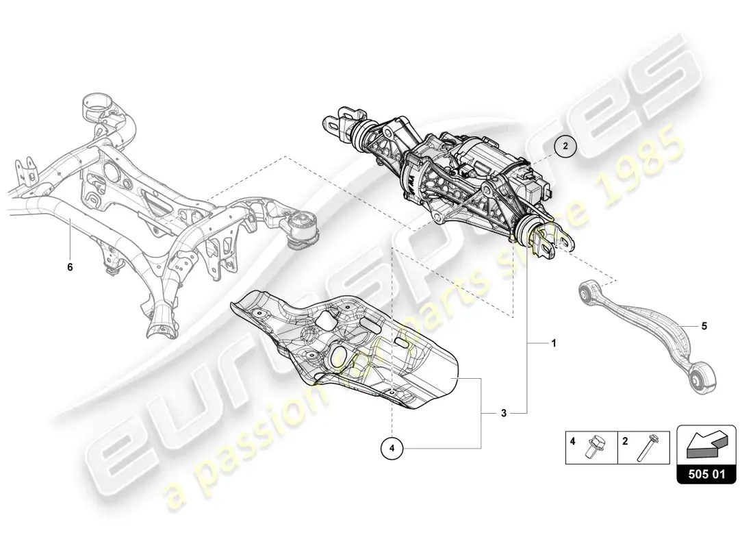 lamborghini urus s (2023) steering gear parts diagram