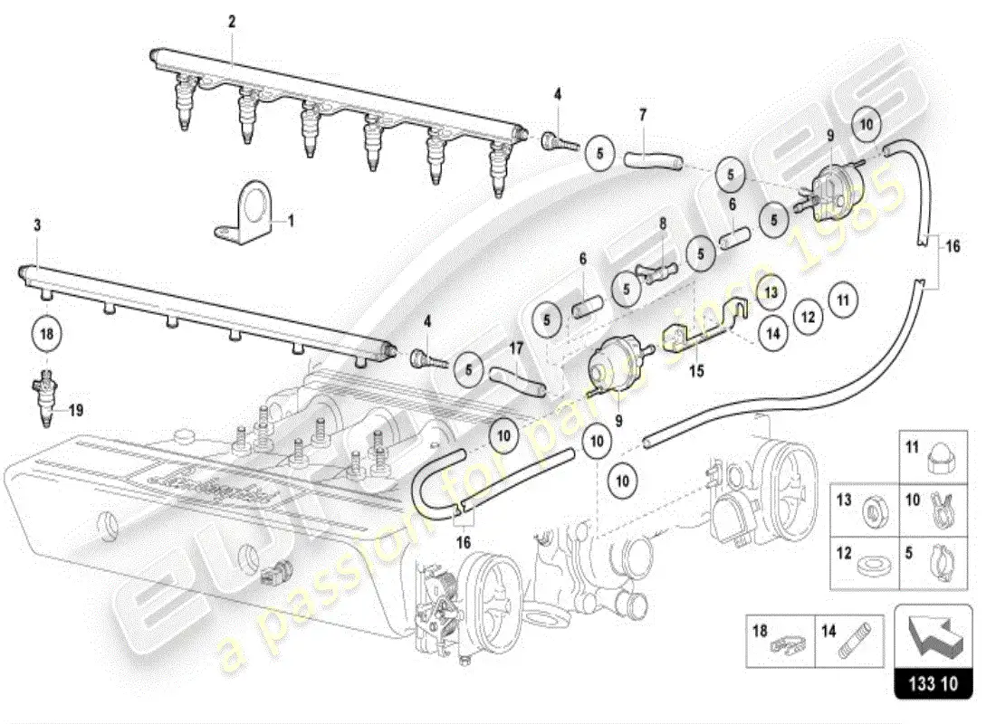 lamborghini diablo vt (1997) fuel system parts diagram