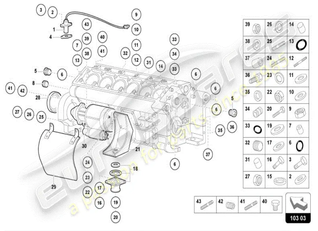 lamborghini diablo vt (1997) engine block parts diagram