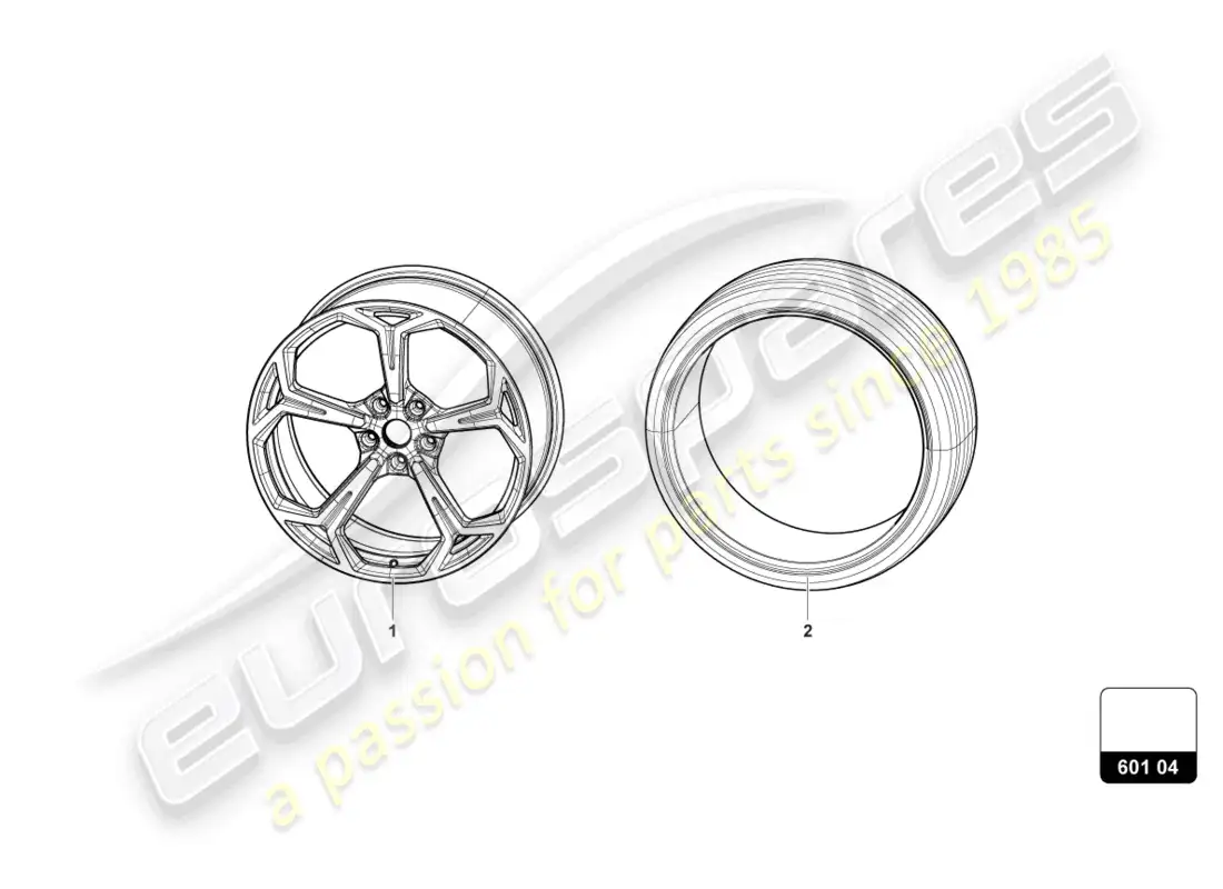 lamborghini urus (2022) wheels/tyres 22 parts diagram