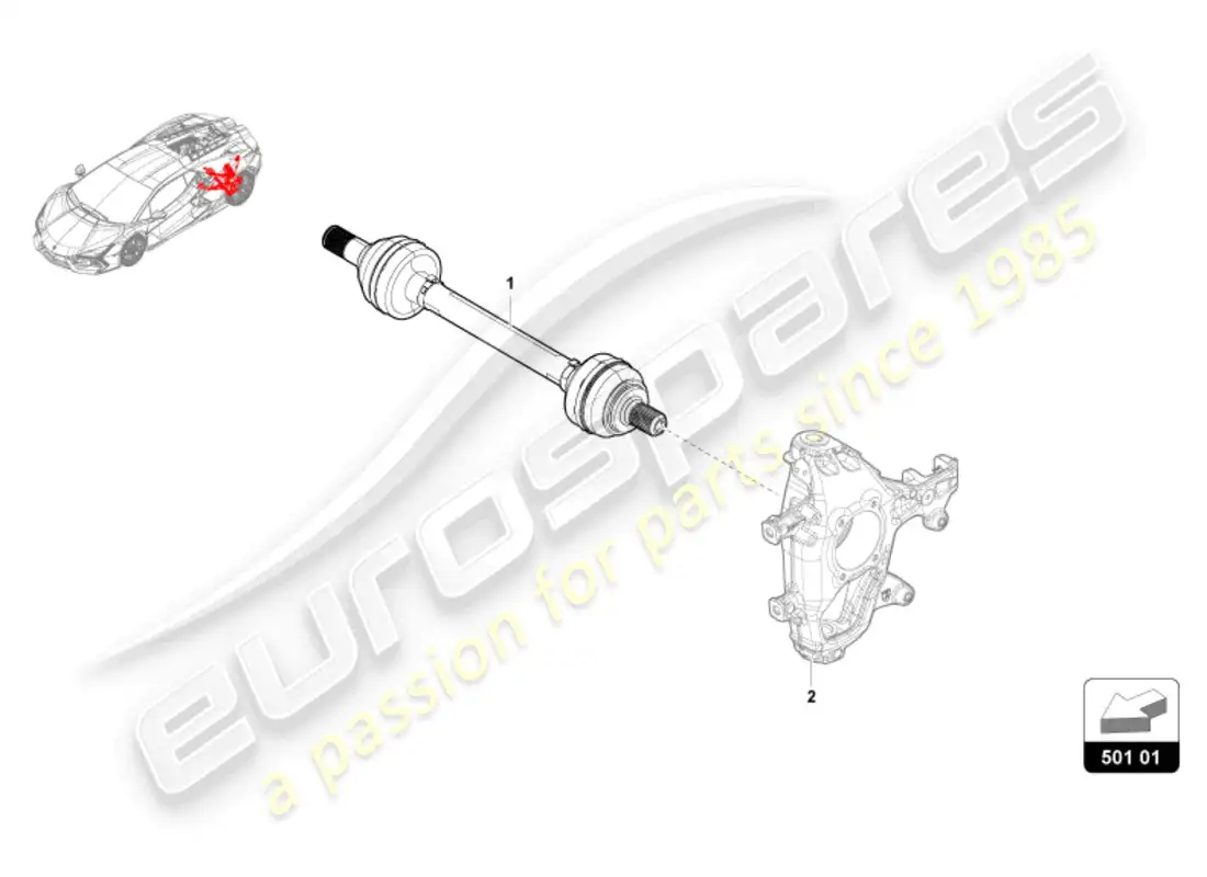 lamborghini revuelto coupe (2024) rear axle shaft parts diagram