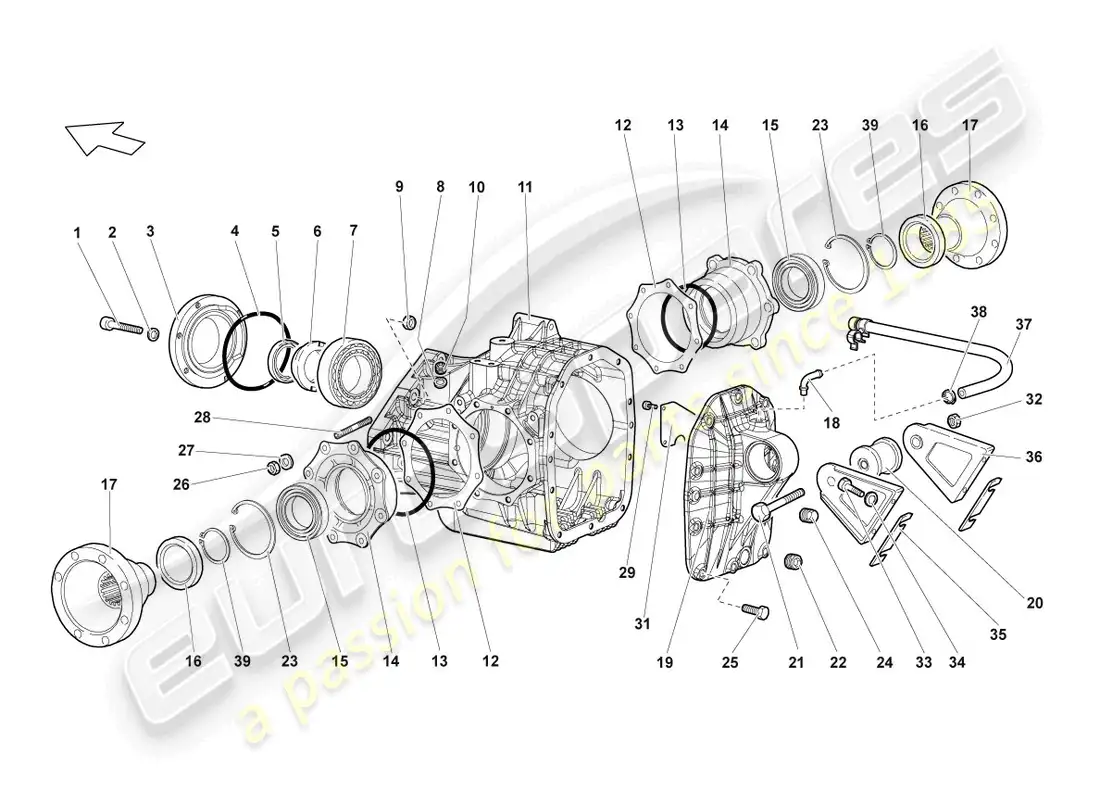 lamborghini reventon housing for differential parts diagram