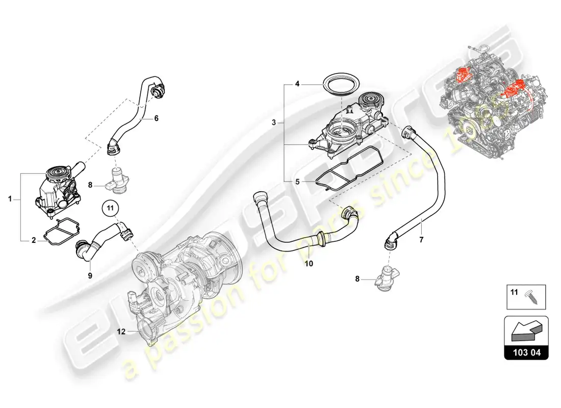 lamborghini urus (2021) ventilation for cylinder block parts diagram