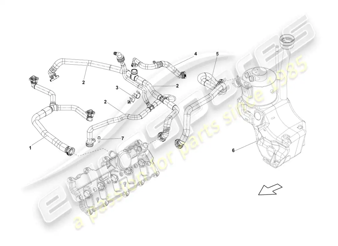 lamborghini lp570-4 sl (2014) ventilation for cylinder head cover parts diagram