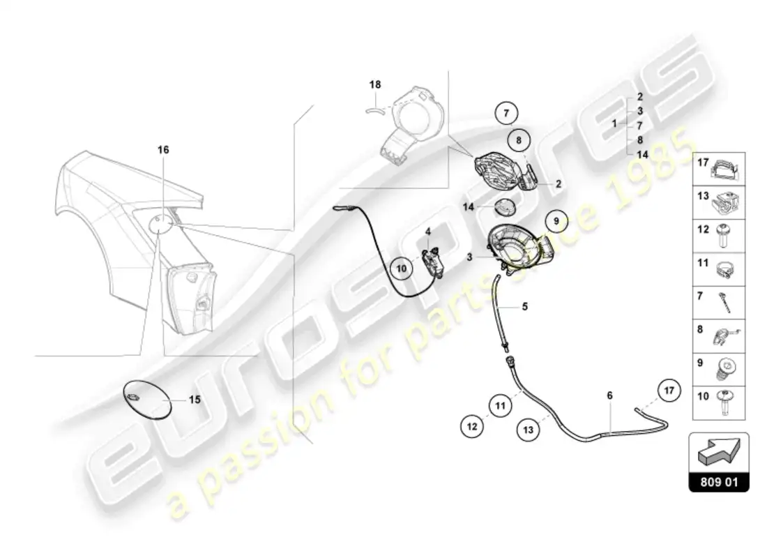 a part diagram from the lamborghini huracan sterrato parts catalogue
