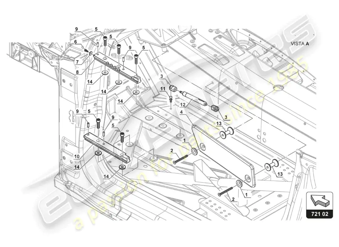 a part diagram from the lamborghini huracan squadra corse parts catalogue