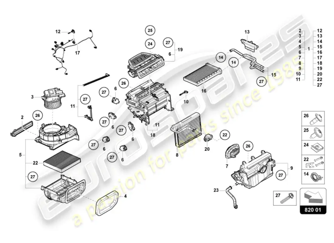 a part diagram from the lamborghini revuelto parts catalogue