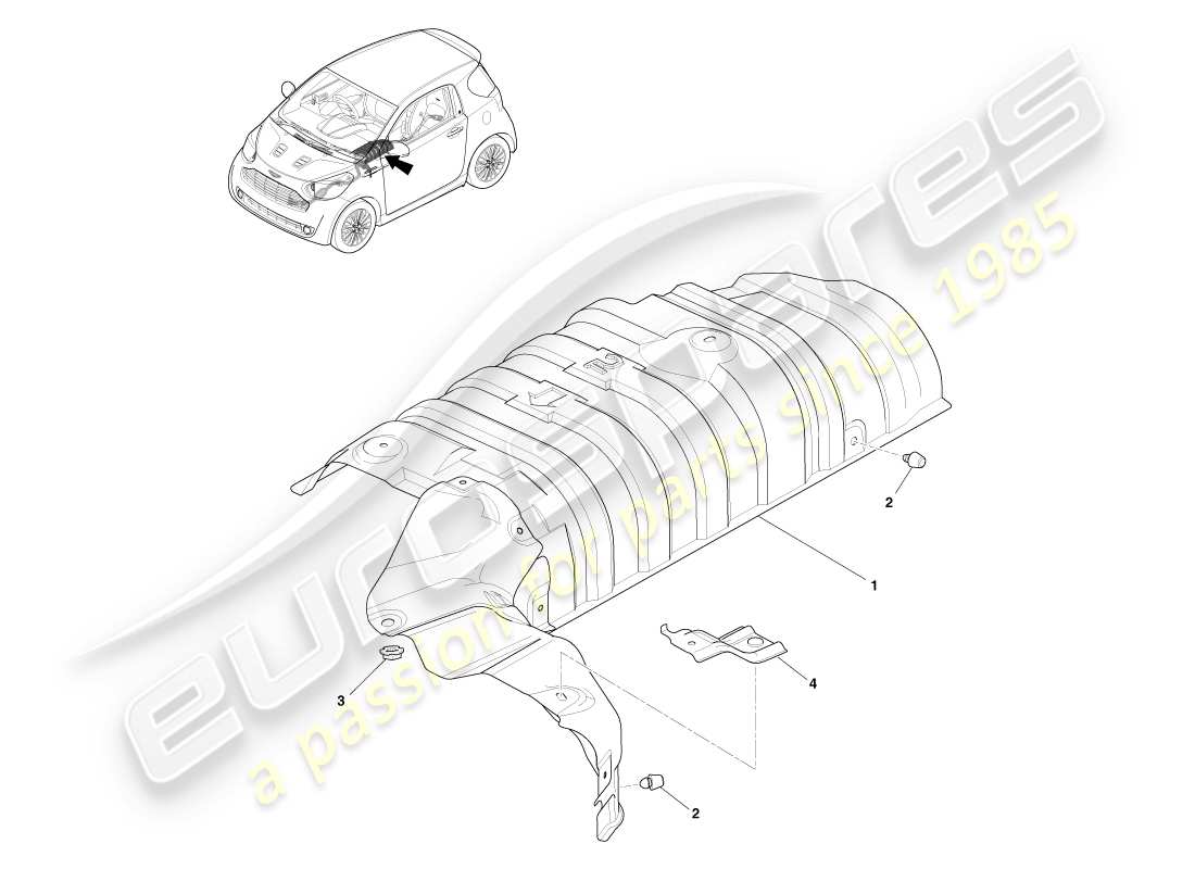 aston martin cygnet (2012) insulator sub-assy part diagram