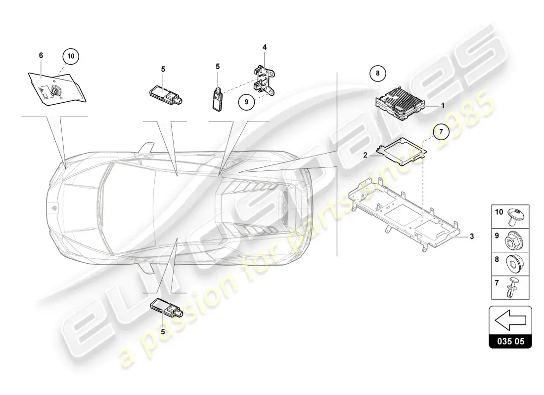 lamborghini tecnica (2024) aerial parts diagram