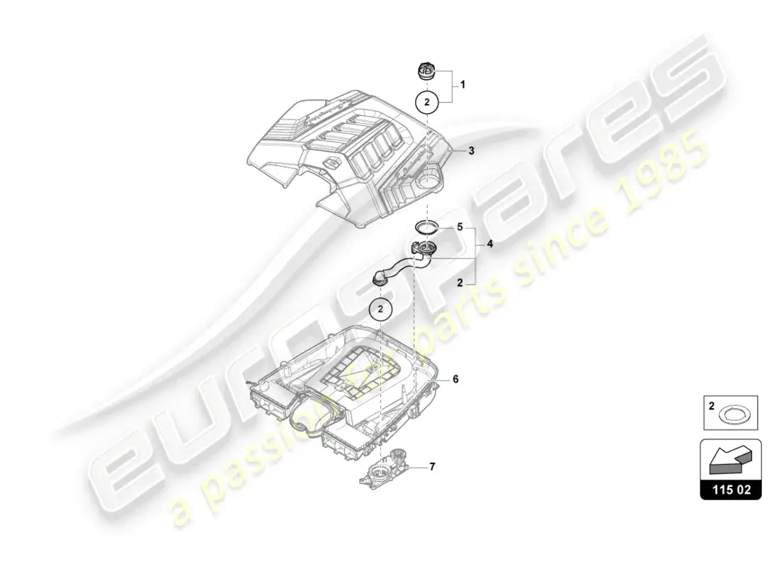 lamborghini urus s (2023) sealing cap parts diagram