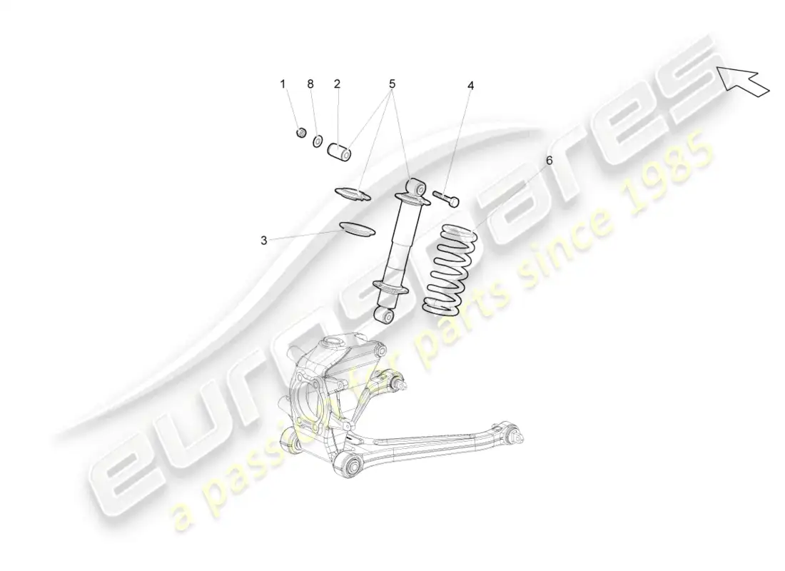 lamborghini lp550-2 spyder (2013) shock absorbers rear parts diagram