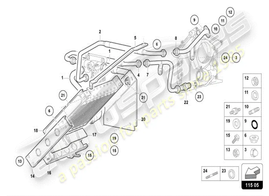lamborghini diablo vt (1998) engine oil system parts diagram