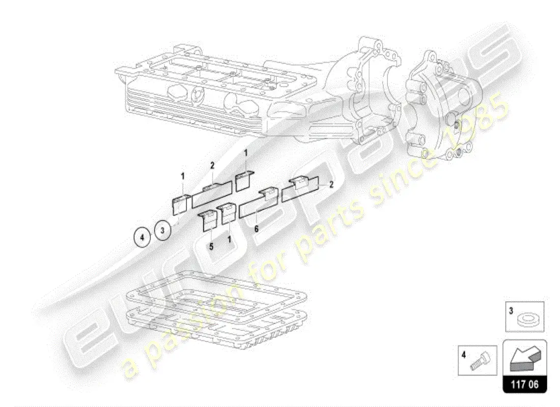 lamborghini diablo vt (1998) oil sump deflectors parts diagram