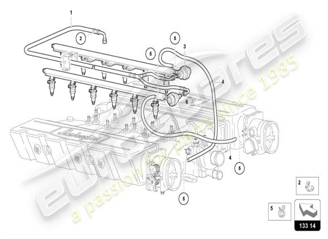 lamborghini diablo vt (1998) fuel system parts diagram