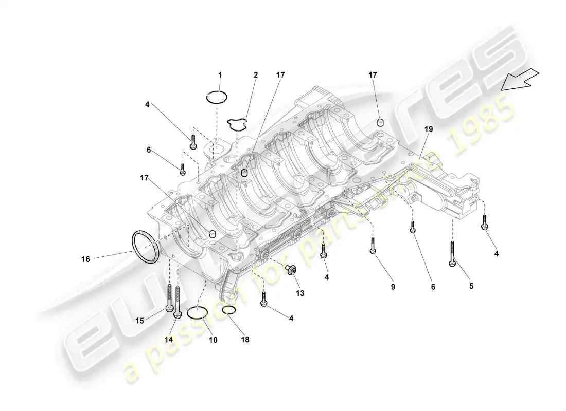 lamborghini lp570-4 sl (2014) securing components and seals parts diagram