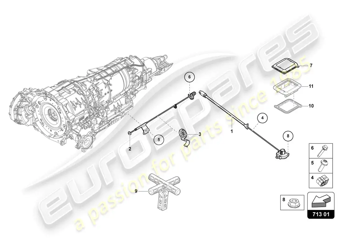 lamborghini urus (2019) selector mechanism parts diagram