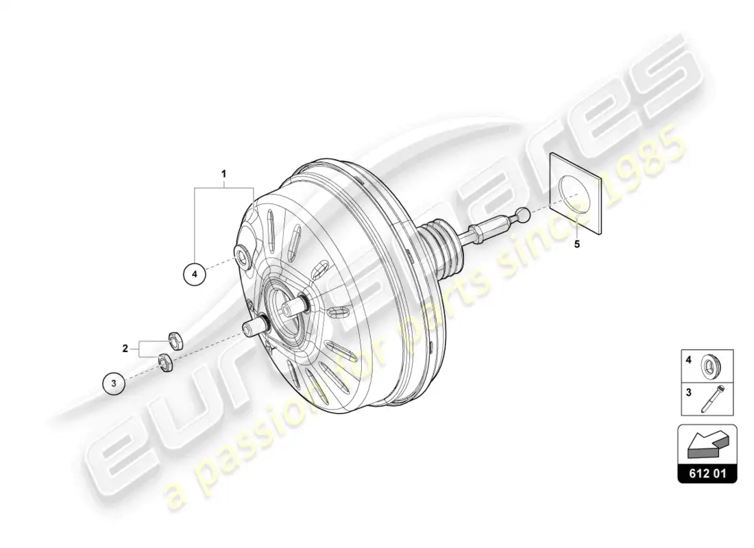 lamborghini urus (2019) brake servo parts diagram