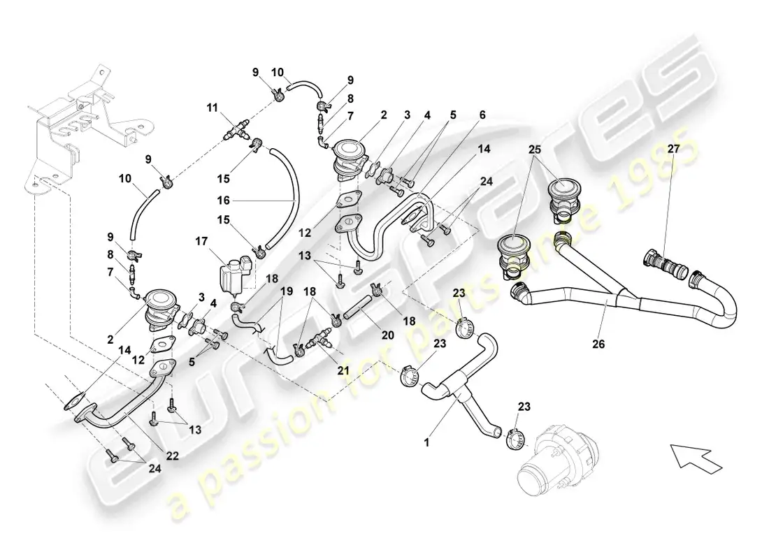 lamborghini gallardo coupe (2008) kombi valve parts diagram