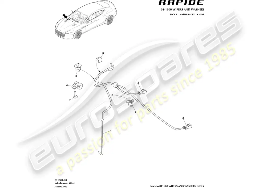 aston martin rapide (2019) windscreen wash parts diagram