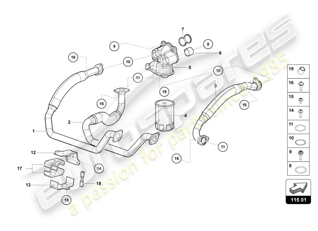 lamborghini countach lpi 800-4 (2022) oil filter parts diagram