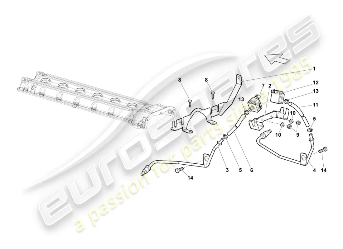 lamborghini lp640 coupe (2010) exhaust control system parts diagram