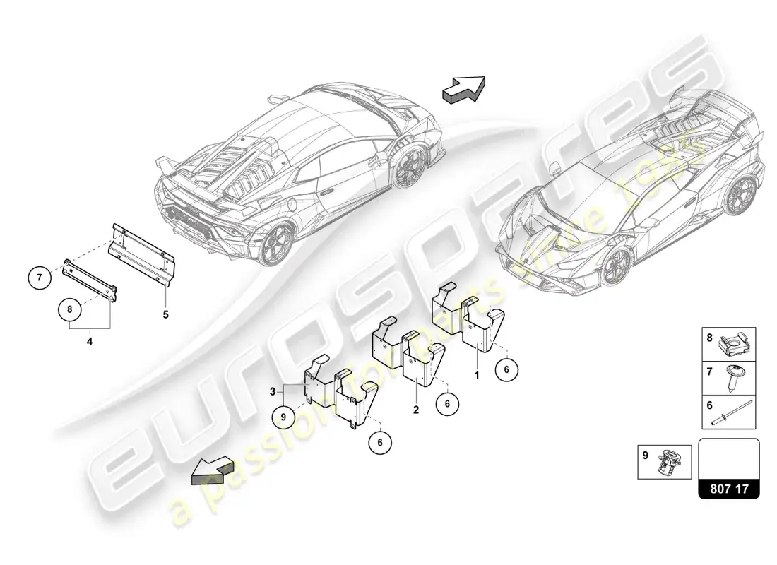 lamborghini sto (2021) licence plate holder parts diagram
