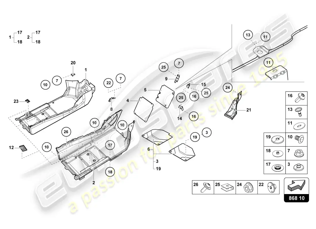 lamborghini sto (2023) noise insulation plate parts diagram