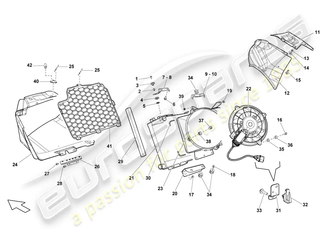 lamborghini lp560-4 spyder fl ii (2013) cooler for coolant parts diagram