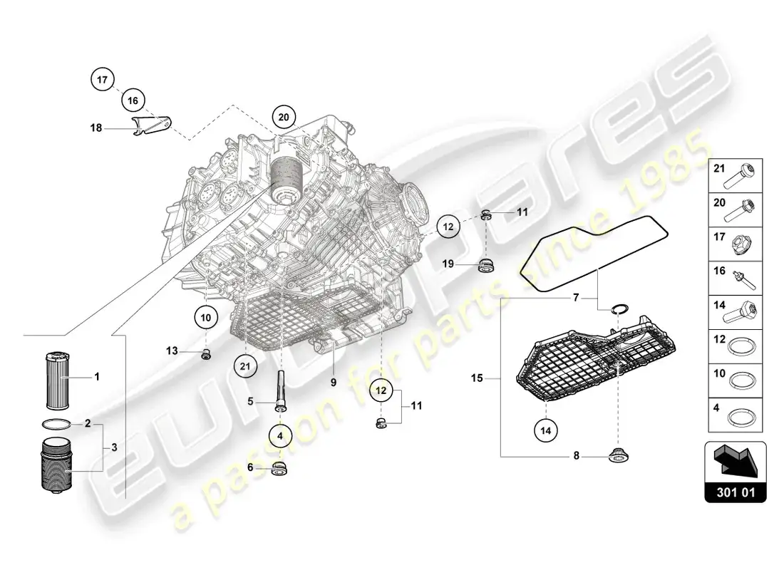 lamborghini tecnica (2024) oil filter parts diagram