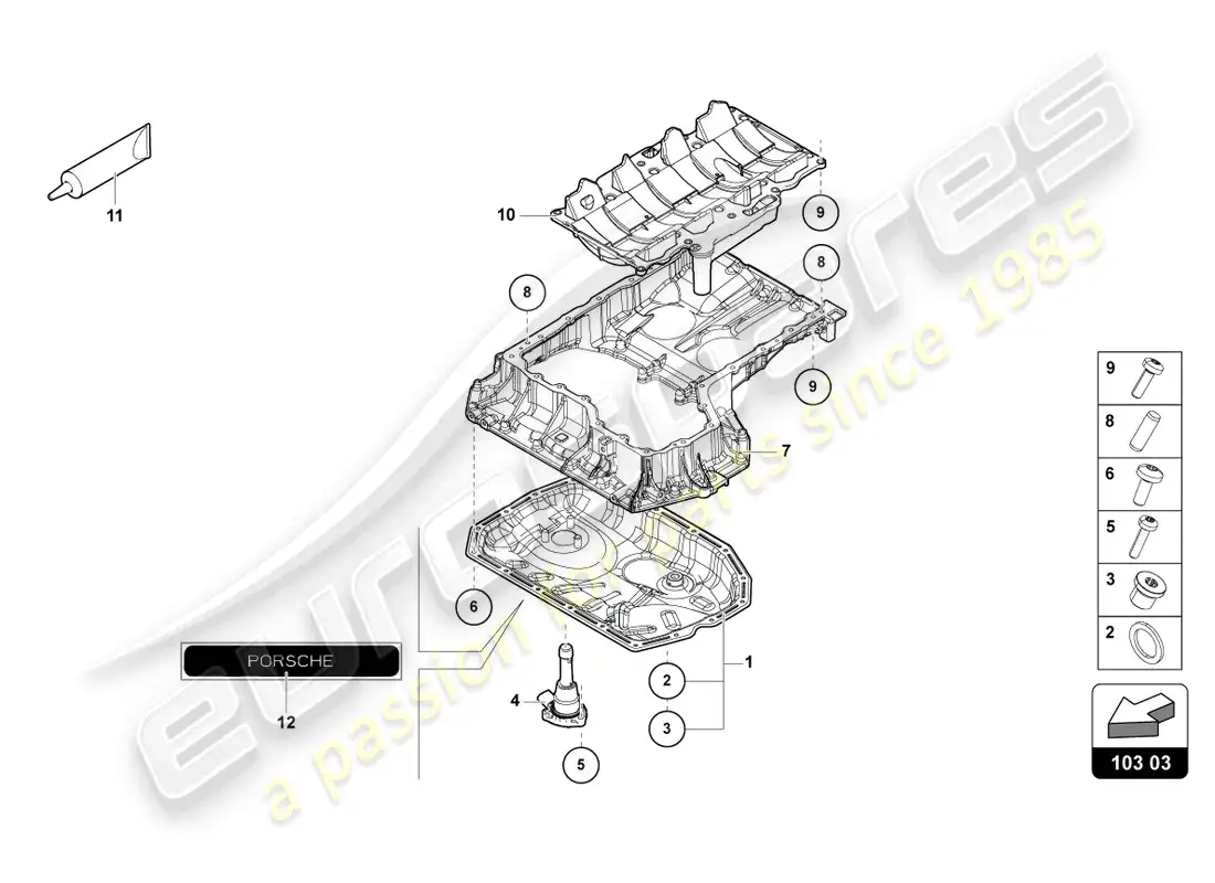lamborghini urus (2021) engine oil sump parts diagram