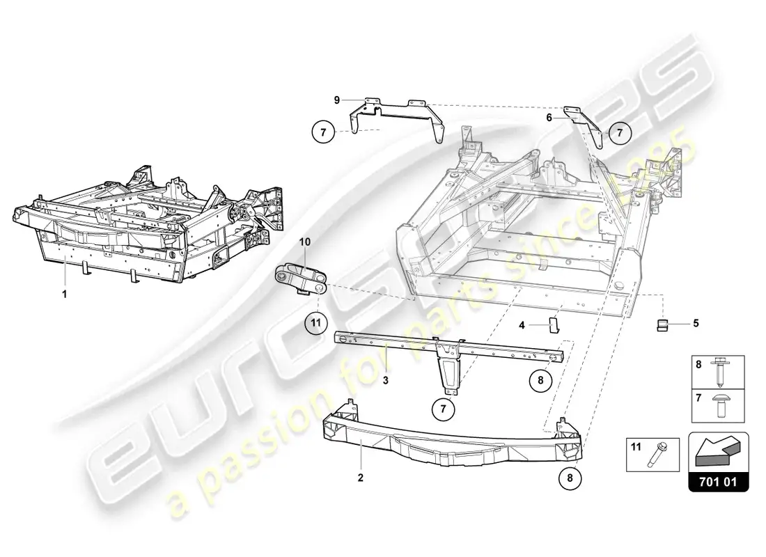 lamborghini ultimae (2022) trim frame front part parts diagram