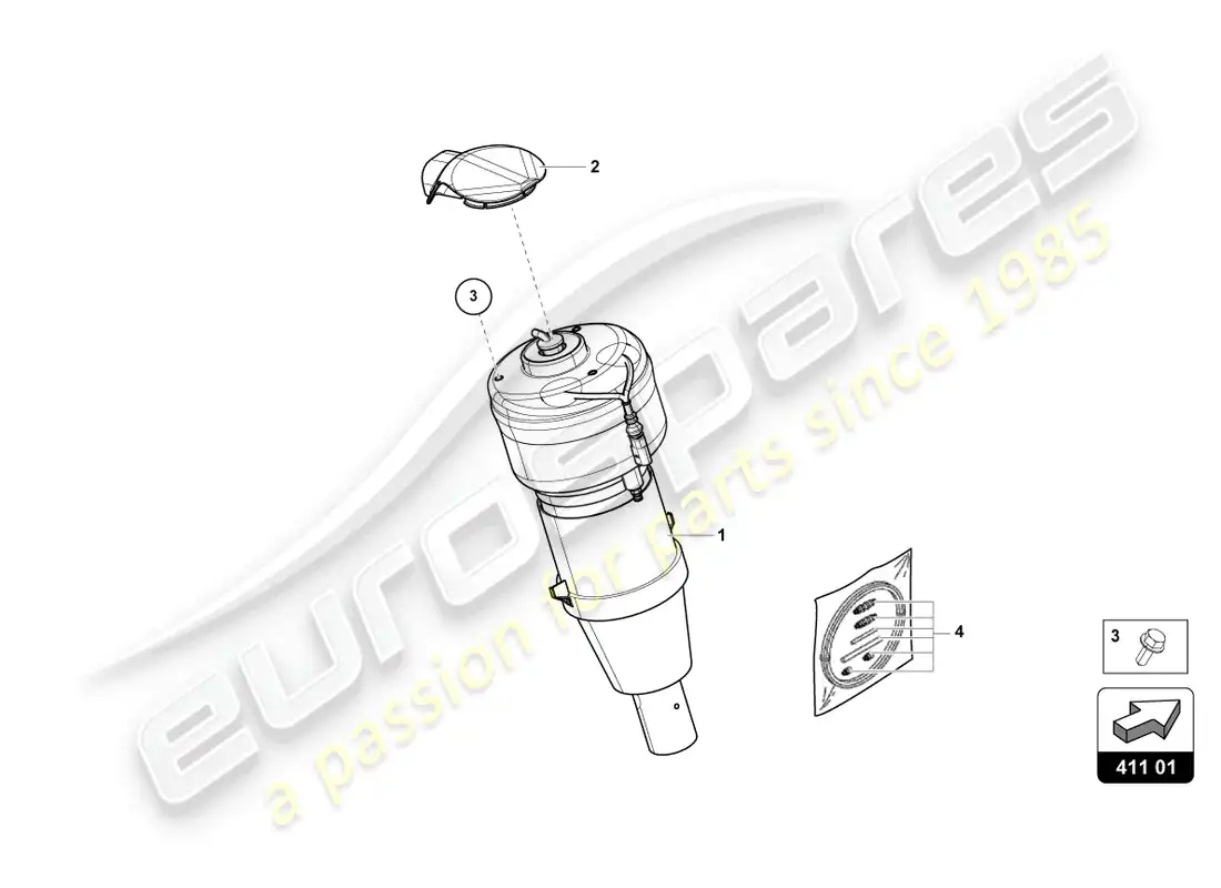 lamborghini urus (2021) gas strut parts diagram