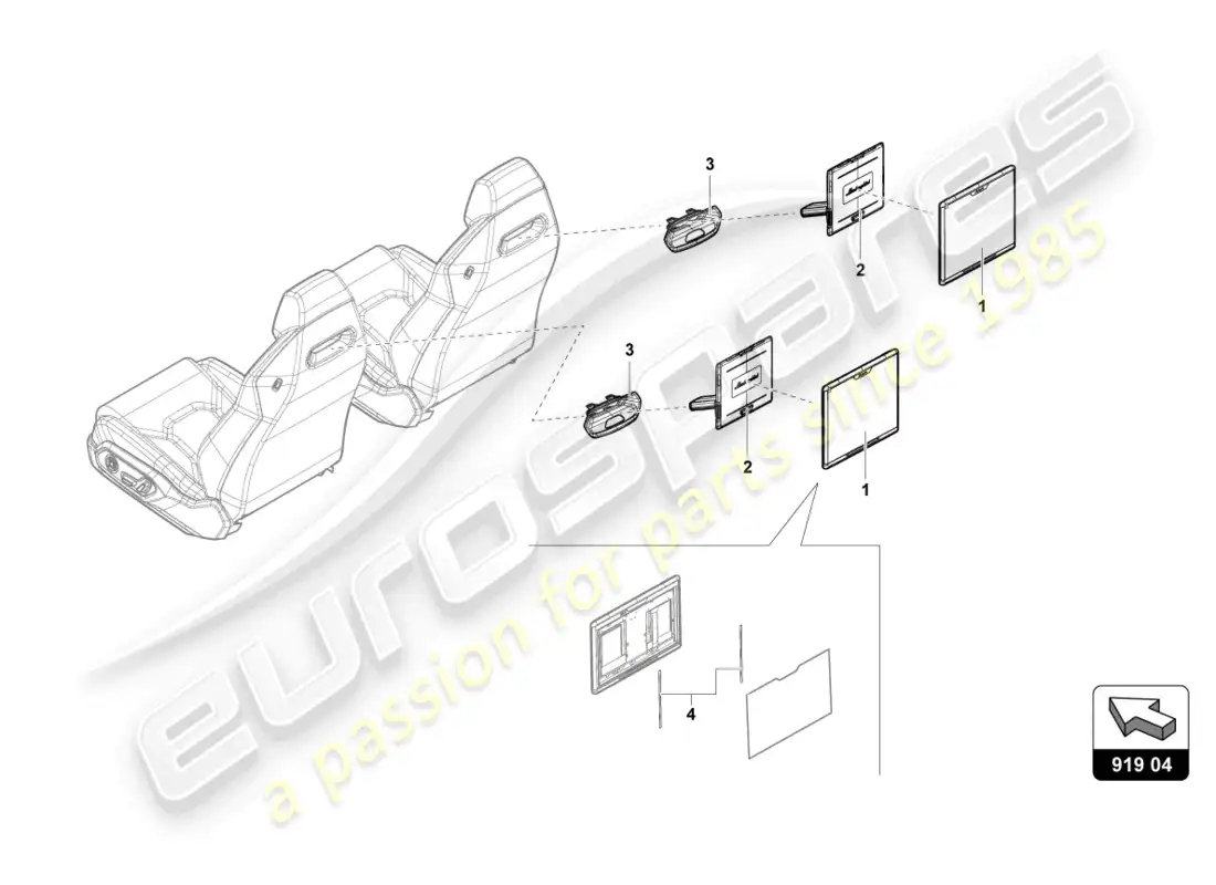 lamborghini urus (2021) electrical parts for infotainment rear parts diagram