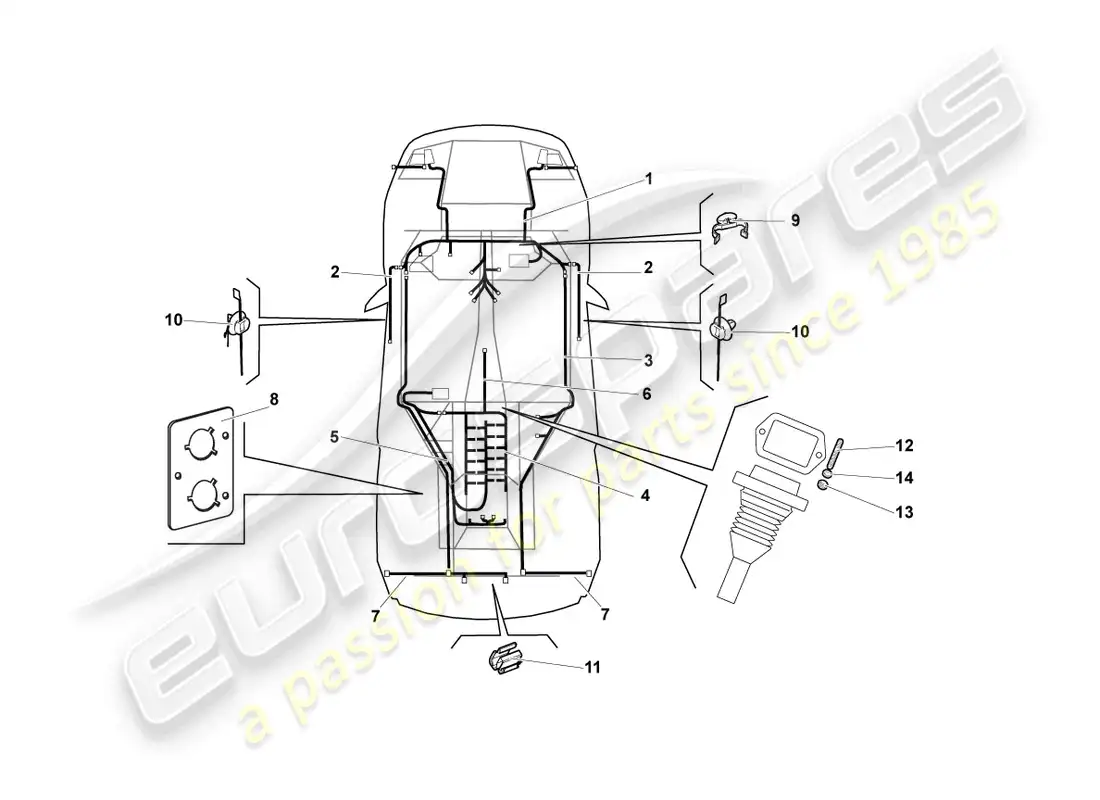 lamborghini reventon central wiring set parts diagram