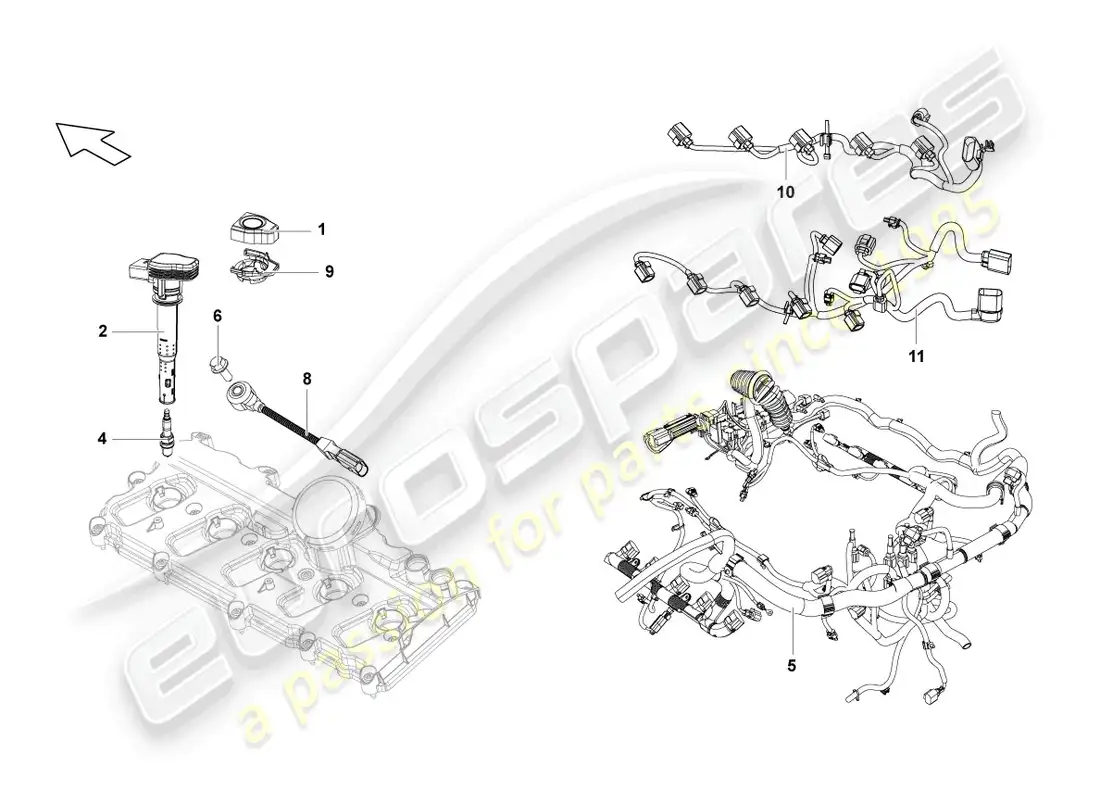 lamborghini lp550-2 spyder (2013) spark plug parts diagram