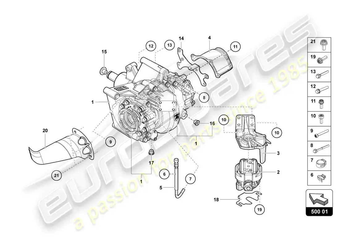 lamborghini countach lpi 800-4 (2022) differential rear parts diagram