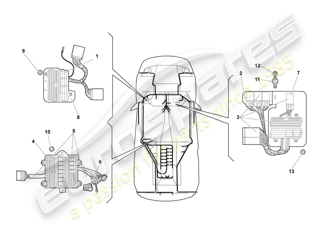 lamborghini reventon central electrics parts diagram