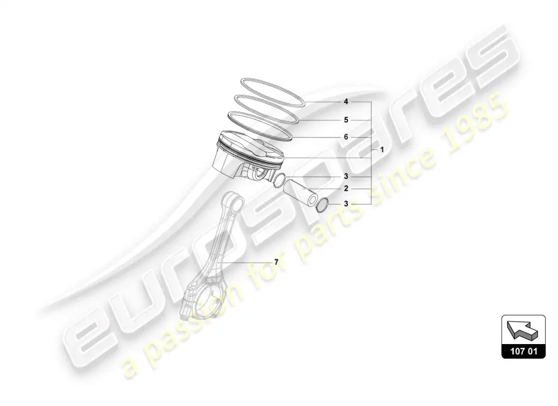 lamborghini countach lpi 800-4 (2022) piston parts diagram