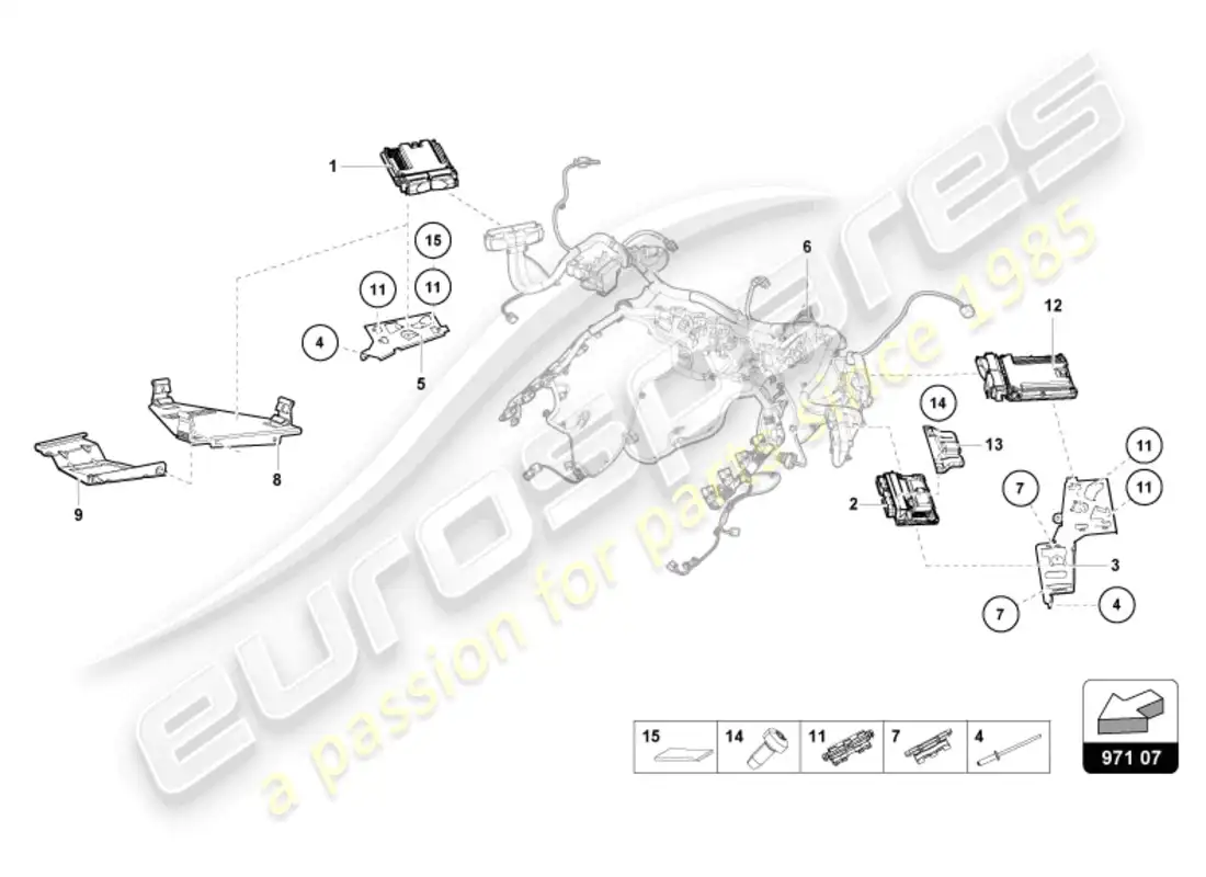 lamborghini tecnica (2024) engine control unit parts diagram