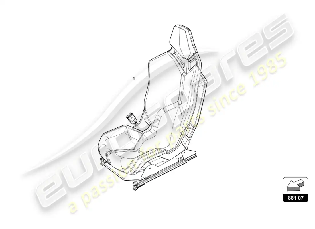 lamborghini tecnica (2024) sports seat 'racing seat' parts diagram