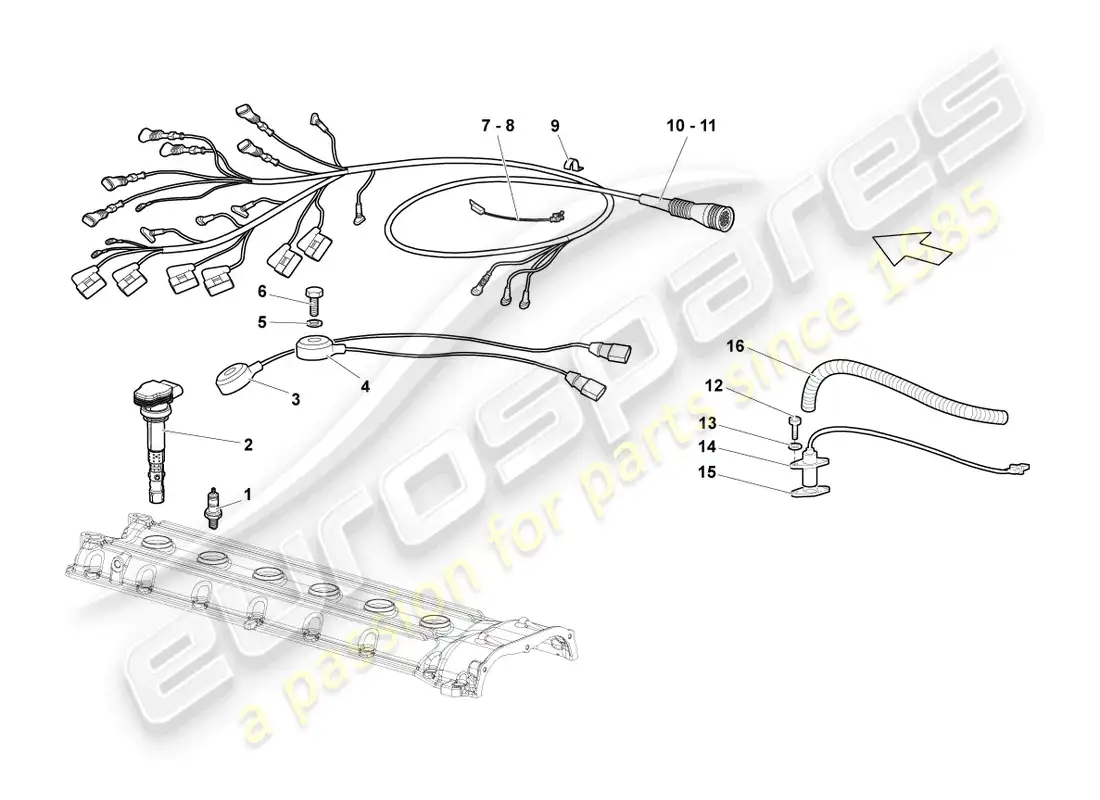lamborghini lp640 coupe (2010) spark plug parts diagram