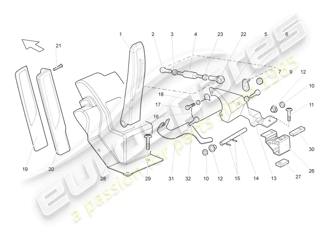 lamborghini gallardo spyder (2006) accelerator pedal lhd part diagram