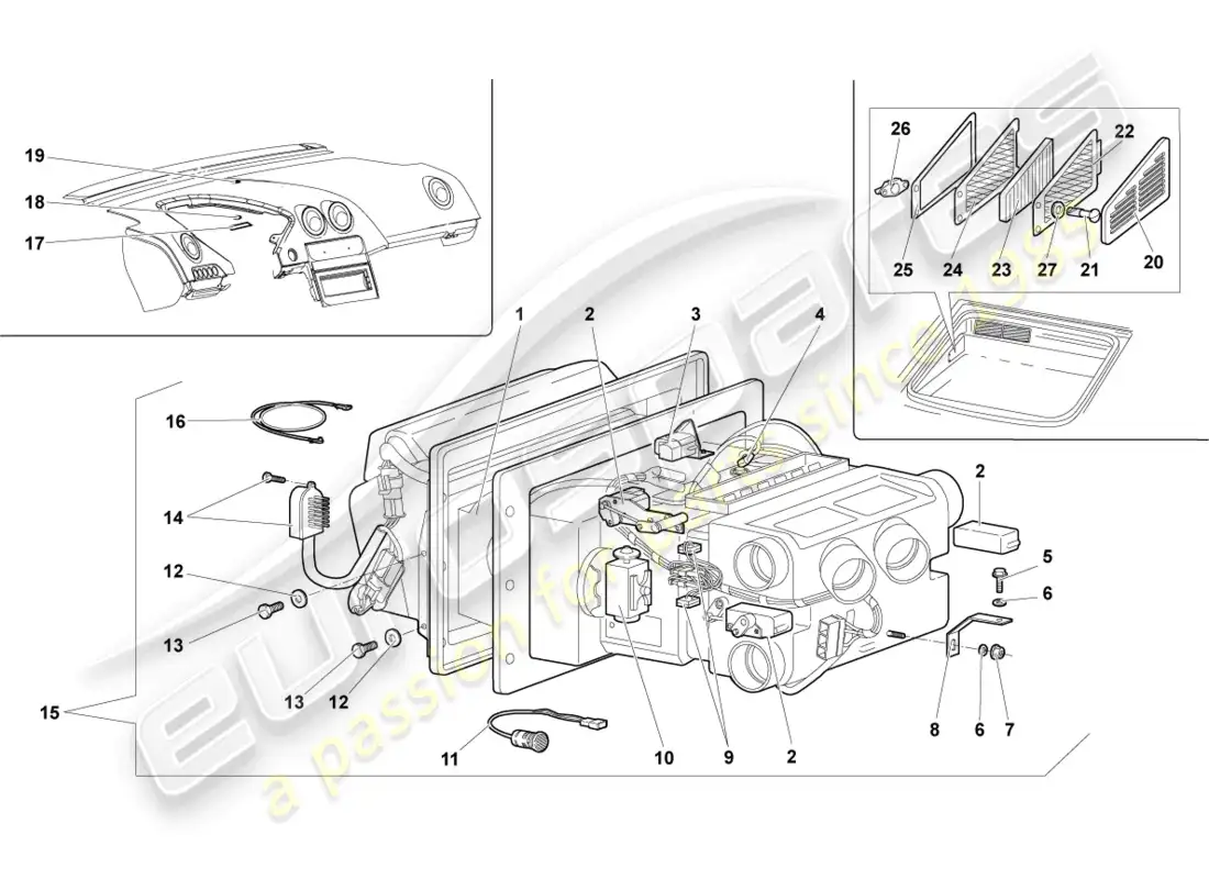 lamborghini lp640 coupe (2009) air conditioning parts diagram